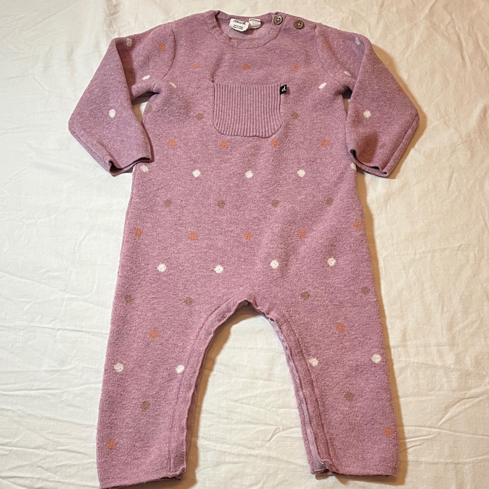 18M Deux par Deux Lavender Polka Dot Jumpsuit